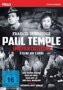 Francis Durbridge: Paul Temple Spielfilm-Collection / Fünf britische Kinofilme nach Francis Durbridge mit umfassendem Bonusmaterial (Pidax Film-Klassiker) [5 DVDs]